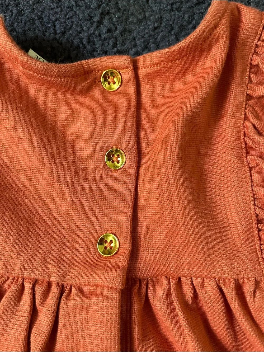 Rachel Zoe Burnt Orange Crochet Yoke Baby Dress